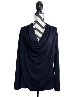 Eileen Fisher Sz L 100% Merino Wool Cowl Neck Sweater